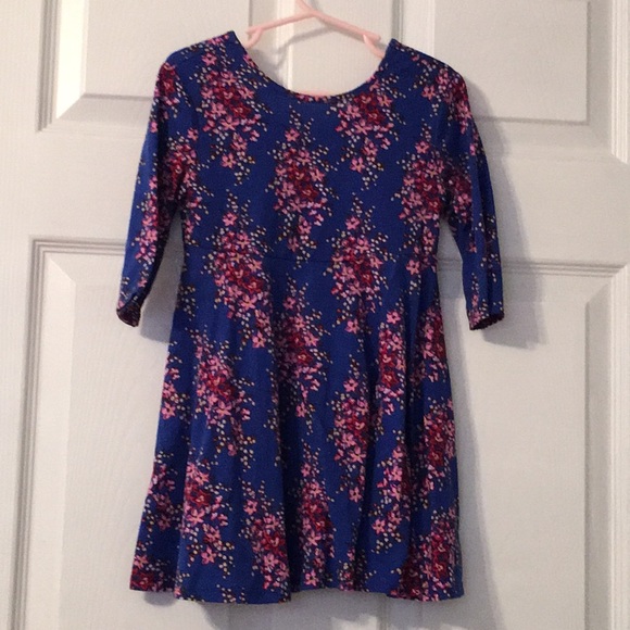 Girls floral blue dress - Picture 1 of 5